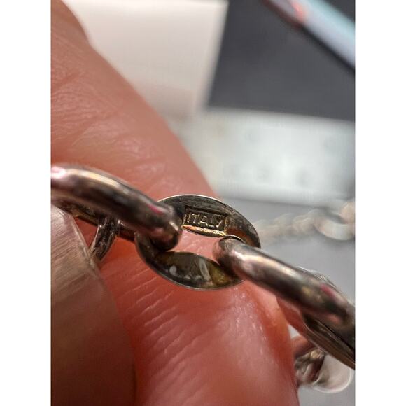 Vintage sterling silver heart framed pendant and chain necklace - Picture 15 of 16